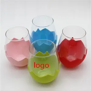 促销蛋形玻璃玻璃容器透明玻璃蛋杯蛋形玻璃与硅持有人