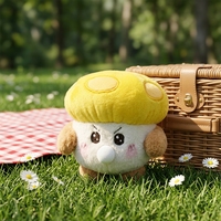 Peluche personnalisée en forme de champignon, jouet en peluche doux OEM avec visage brodé, fabricant à faible MOQ