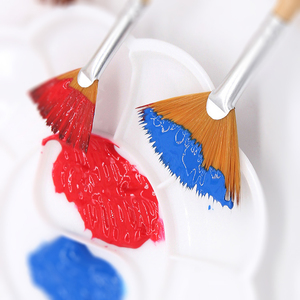 5 pièces usine droite Nylon bois pôle <span class=keywords><strong>aquarelle</strong></span> artiste huile brosse ensemble ventilateur brosse - Product Image 6