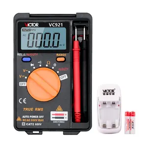VICTOR VC921 zählt Mini Handheld True RMS Digital Multimeter Auto Range Tragbarer faltbarer elektrischer Tester