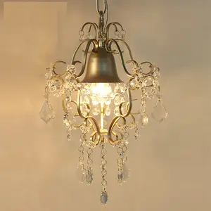 Shinetime Mini Stijl Kristallen Kroonluchter Hanglamp Gouden 1-Licht