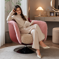 Nouveau fauteuil inclinable de designer, revêtement moelleux, pivotant à 360 degrés, fauteuil de salon moderne et luxueux