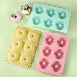 2025 Nouveaux produits 6 même moule à beignet rond en silicone de qualité alimentaire - Product Image 2