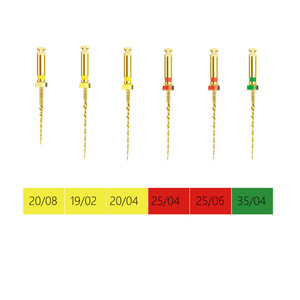 Limes rotatives dentaires flexibles en NiTi activées par la chaleur, lime dentaire dorée, lime rotative pour canaux radiculaires, outil dentaire - Product Image 2