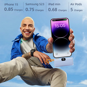 Mini ngân hàng điện hiển thị kỹ thuật số 5000mAh nhanh-Sạc điện thoại di động ngân hàng được xây dựng trong cáp, đứng hỗ trợ - Product Image 6