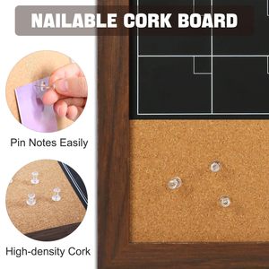 Pizarra Calendario Corkboard Combo, 24 "X 36" Tablón de anuncios grande Calendario magnético Pizarra Tablero de combinación de pared Mensual - Product Image 4