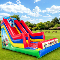 Toboggan Gonflable Commercial en PVC pour Enfants, Thème Chien de Dessin Animé, Maison de Rebond et Toboggan Écologique pour Enfants de 3 Ans et Plus