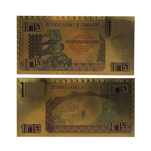 1000 pièces <span class=keywords><strong>Zimbabwe</strong></span> Billet D'or Quinquagintillion Dollars en boîte Noire avec certificat et La Lumière UV pour collection - Product Image 1