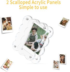 Cadre photo magnétique en acrylique 3x4 pour réfrigérateur, cadres transparents festonnés pour photos <span class=keywords><strong>Instax</strong></span>, cadre pour réfrigérateur - Product Image 6