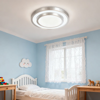Plafonniers LED ronds à double couche couleur argent avec télécommande pour intérieur, modernes, pour chambre à coucher, salon, maison