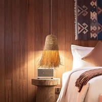 Lustre japonais de style Wabi-Sabi pour la maison, lampe créative de table à manger en raphia pour restaurant, bar, hôtel, chambre B & B chevet AC