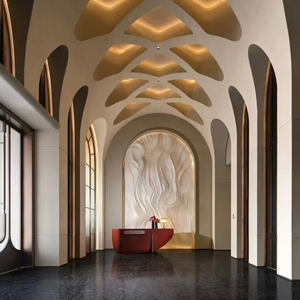 Mostrador de Recepción Personalizado de Cuarzo Rubí Rojo Natural Semiprecioso para Vestíbulo de Hotel, Barra de Bar, Oficina de Ventas - Product Image 5