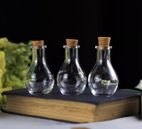 Bouteille en verre transparente de 55 ml avec bouchon en bois pour messages, mini capsule DIY, vente en gros