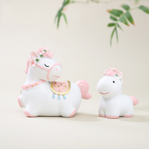 Cute Zodiac Horse Figurine <b>Doll</b> 3.9in Glossy Finish Home Office Decor Personal Gift - Product Image 4