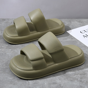 Pantoufles à semelle épaisse pour hommes, chaussures de plage décontractées noires, semelle injectée, taille adulte 40-45 - Product Image 4