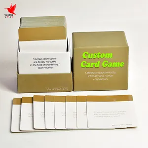 Individueller Druck Dienst Papier tragbare Affirmation Karten Viereck Individuelles Erwachsenen-Spielkarten-Spiel für Freunde und Gruppen