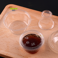 Boîte de conditionnement alimentaire en plastique de 1 oz et 2 oz, boîte de conditionnement pour salade, ketchup, sauce, récipient en plastique jetable, gobelet à sauce en plastique