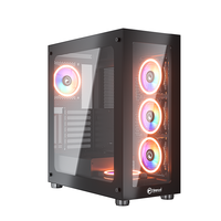 KINPOWER grosir Casing PC dua sisi kaca Tempered menara penuh E-ATX Casing komputer Gaming