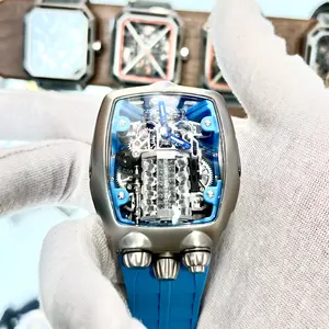 Sanyin Hot Selling Engine Watch Maker Custom Relojs Heren Mechanisch Horloge Waterdicht Automatisch Uurwerk Mechanische Polshorloges