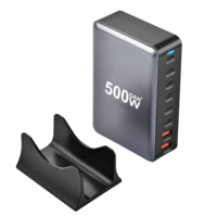 Vente en gros OEM Hot Selling 500W Bloc de charge rapide pour ordinateur portable pour Apple pour iPhone 20W 65W PD 100W GaN 6C2A Adaptateur secteur