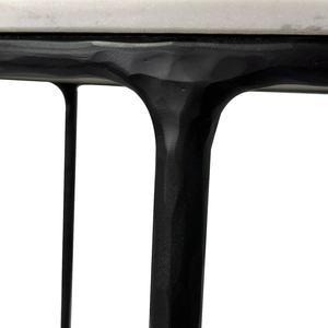 Simple Living Room <b>Table</b> Natural <b>Marble</b> <b>Top</b> Solid Forged Black Metal Leg Demilune <b>Console</b> <b>Table</b> - Product Image 5