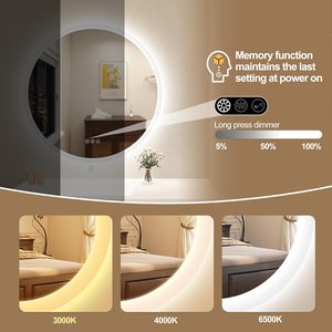 Miroir LED Rond Mural Moderne CF avec Haut-Parleur Bluetooth, Écran Tactile Intelligent, Lumière LED Argentée pour Salle <span class=keywords><strong>de</strong></span> Bain - Product Image 5