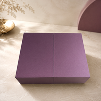 Boîte cadeau en papier de luxe violette à double porte avec impression personnalisée de logo et couleur, taille sur mesure, pour emballage de détail haut de gamme, vente en gros