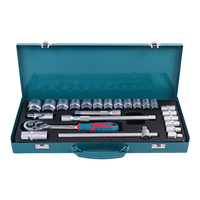 Jeu de clés à douilles multifonctionnelles PHIXWELL de haute qualité, 46 pièces, en acier au chrome-vanadium, avec coffret rigide
