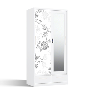 Armario de Acero Impreso con Puertas Correderas, Espejo y Cajones Inferiores de 900 mm, Embalaje Desmontable - Product Image 2