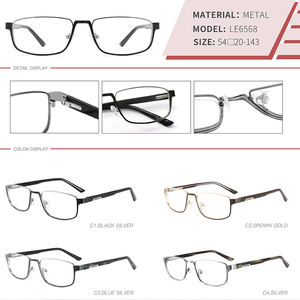 新デザインメタルセミリムレス眼鏡光学フレームメンズブルーライトカットコンピューターメガネメンズカスタムロゴLE6568 - Product Image 2