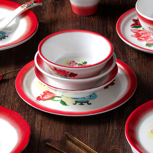 Xiangyuan melamine tableware <b>small</b> bowl commercial tableware four-piece set for restaurants, hotels, and hot <b>pot</b> restaurants. - Product Image 1