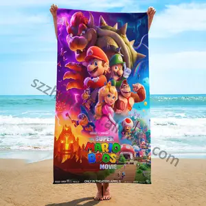 Personalizado mais novo super mario bros filme algodão Impresso tie dye verão cobertor Sand Free Toalha De Praia