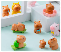 Dessin animé Miniature Collection Animal Capibara Capybara Résine Figurine pour Pendentif Porte-clés Mystère Boîtes Aveugle Sac Petit Cadeau Jouet
