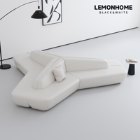 Ensemble de canapés modulaires en tissu technique aspect cuir de forme spéciale pour salons de beauté, établissements de formation, halls d'hôtels