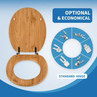Abattant de toilette en bois de pin standard européen avec revêtement PVC et charnière en acier inoxydable