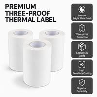 Label Printer Thermal Langsung Putih 4" X 6" Dapat Digunakan Kembali, Kertas Stiker Perekat Kustom Tahan Air, Label Thermal Langsung Supermarket