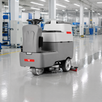 Autolaveuse industrielle autoportée 550 mm à double brosse, 24 V 100 Ah, 4000 m²/h, 70 L 80 L pour sols en béton, époxy et entrepôts