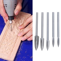 2.35-6Mm Shank 3-12Mm Penggilingan Pemotong Baja Putih Tepi Tajam Alat Tiga Pisau Kayu Ukiran Pisau