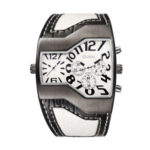 Meilleures montres pour hommes, multi-fuseau horaire, pilote à <span class=keywords><strong>grand</strong></span> visage, Design décontracté, montre-bracelet analogique à Quartz, confortable, bracelet en cuir - Product Image 3