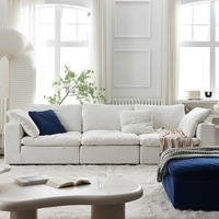 Canapé modulaire moderne 3 places Canapé nuage blanc Canapé modulable avec housses amovibles