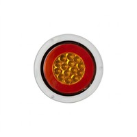 Feu arrière LED rond pour camion, avec bride blanche, pour remorque porte-conteneurs CIMC, fonctions Stop, Frein, Clignotant, Marche arrière, couleurs Rouge, Ambre, Blanc, 24V, Étanche
