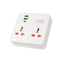 Multiprise USB Type-C avec 2 prises CA 13A et 1 port USB-C, adaptateur convertisseur 3 voies
