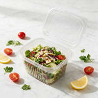 Saladebak PP met deksel, diverse inhoud, transparant, food grade verpakking, geschikt voor fruit, magnetronbestendig, restaurant, supermarkt