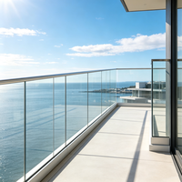 Rampe d'escalier en aluminium et verre, design moderne, fabrication OEM, verre trempé de sécurité, garde-corps intérieur/extérieur