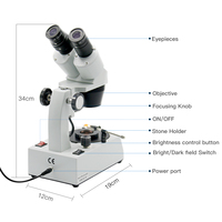 Fable Professional Gemological & Jewelry Student Binocular Microscope 20X-40X Magnification WF10/16mm