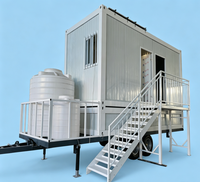 Maison conteneur préfabriquée en kit, toilettes modulaires conteneurisées sur remorque