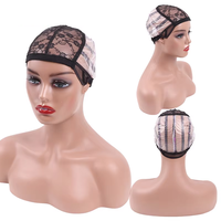 Vague Cap Filets À Cheveux Dissoudre Papier Tissage Perruque Cap pour Cheveux Bundles Perruque Faisant Base Noir S M L Trois Taille Doux Dôme Cap