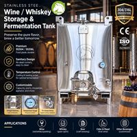 Cuve de Fermentation et de Stockage du Vin, Cuve de Brassage de Qualité Alimentaire en Acier Inoxydable SS304/316L avec Chemise de Refroidissement/Chauffage pour Vin, Whisky, Cidre et Miel