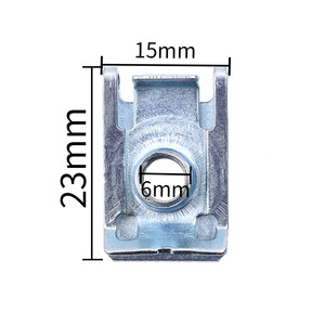 Support de plaque d'immatriculation automobile, pince en forme de U M6, 23x15mm, antirouille, pour réparation et remplacement du pare-chocs de voiture - Product Image 1