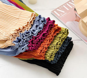 Spring/Summer Pleated Shorts Casual Solid Color <strong>Capri</strong> <strong>Pants</strong> High-waisted Loose Versatile Wide-leg <strong>Pants</strong> for Women - Product Image 4